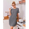 Ekouaer 2 Pack Nightgowns for Women Bamboo Viscose Short Sleeve Sleepshirt(Grey/Tie Dye Blue)