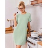 Ekouaer 2 Pack Nightgowns for Women Bamboo Viscose Short Sleeve Sleepshirt(Light Pink/Light Green)