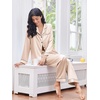 Ekouaer 2 Pack Pajamas for Women Set Silk Lounge Sets Button Up Pj Sets(Black/Champagne)