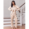 Ekouaer 2 Pack Pajamas for Women Set Silk Lounge Sets Button Up Pj Sets(Black/Champagne)