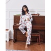Ekouaer 2 Pack Pajamas for Women Set Silk Lounge Sets Button Up Pj Sets(Blue Cherry/Pink Cherry)