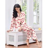 Ekouaer 2 Pack Pajamas for Women Set Silk Lounge Sets Button Up Pj Sets(Blue Cherry/Pink Cherry)