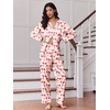 Ekouaer 2 Pack Pajamas for Women Set Silk Lounge Sets Button Up Pj Sets(Blue Cherry/Pink Cherry)