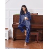 Ekouaer 2 Pack Pajamas for Women Set Silk Lounge Sets Button Up Pj Sets(Blue White Hearts / Brown White Polka Dots)