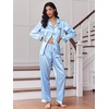 Ekouaer 2 Pack Pajamas for Women Set Silk Lounge Sets Button Up Pj Sets(Clear Blue/Pink)