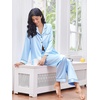 Ekouaer 2 Pack Pajamas for Women Set Silk Lounge Sets Button Up Pj Sets(Clear Blue/Pink)