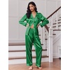 Ekouaer 2 Pack Pajamas for Women Set Silk Lounge Sets Button Up Pj Sets(Green Stripes / Red Stripes-1)