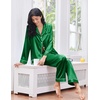 Ekouaer 2 Pack Pajamas for Women Set Silk Lounge Sets Button Up Pj Sets(Green Stripes / Red Stripes-1)