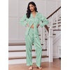 Ekouaer 2 Pack Pajamas for Women Set Silk Lounge Sets Button Up Pj Sets(Green Stripes / Red Stripes-2)