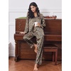 Ekouaer 2 Pack Pajamas for Women Set Silk Lounge Sets Button Up Pj Sets(Leopard/Rose Leopard)