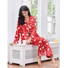 Ekouaer 2 Pack Pajamas for Women Set Silk Lounge Sets Button Up Pj Sets(Pink Christmas Bows / Red Christmas)