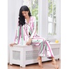 Ekouaer 2 Pack Pajamas for Women Set Silk Lounge Sets Button Up Pj Sets(Pink Ripples/Blue Bow)
