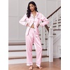 Ekouaer 2 Pack Pajamas for Women Set Silk Lounge Sets Button Up Pj Sets(Pink Stripes/Red White Heart)