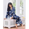 Ekouaer 2 Pack Pajamas for Women Set Silk Lounge Sets Button Up Pj Sets(Pink Tiger/Navy Zebra)