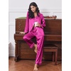 Ekouaer 2 Pack Pajamas for Women Set Silk Lounge Sets Button Up Pj Sets(Rose/Red)