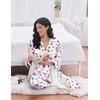 Ekouaer 2 Pack Pajamas for Women Set Silk Lounge Sets Button Up Pj Sets(White Christmas / Pink Christmas)