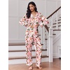 Ekouaer 2 Pack Pajamas for Women Set Silk Lounge Sets Button Up Pj Sets(White Christmas / Pink Christmas)