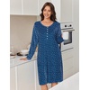 Ekouaer Flannel Nightgowns for Women Long Sleeve Night Gown Warm Nightshirt(A Blue Puppy)