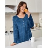 Ekouaer Flannel Nightgowns for Women Long Sleeve Night Gown Warm Nightshirt(A Blue Puppy)