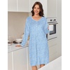 Ekouaer Flannel Nightgowns for Women Long Sleeve Night Gown Warm Nightshirt(Light Blue Floral)
