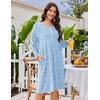 Ekouaer Flannel Nightgowns for Women Long Sleeve Night Gown Warm Nightshirt(Light Blue Floral)