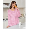 Ekouaer Flannel Nightgowns for Women Long Sleeve Night Gown Warm Nightshirt(Pink Floral)