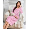 Ekouaer Flannel Nightgowns for Women Long Sleeve Night Gown Warm Nightshirt(Pink Floral)