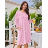 Ekouaer Flannel Nightgowns for Women Long Sleeve Night Gown Warm Nightshirt(Pink Floral)