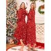Ekouaer Long Sleeve Nightgowns for Women Henley Sleepshirts with Pockets(Christmas Red)