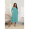 Ekouaer Long Sleeve Nightgowns for Women Henley Sleepshirts with Pockets(Green Floral)