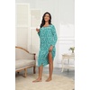 Ekouaer Long Sleeve Nightgowns for Women Henley Sleepshirts with Pockets(Green Floral)