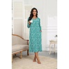 Ekouaer Long Sleeve Nightgowns for Women Henley Sleepshirts with Pockets(Green Floral)