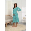 Ekouaer Long Sleeve Nightgowns for Women Henley Sleepshirts with Pockets(Green Floral)