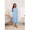 Ekouaer Long Sleeve Nightgowns for Women Henley Sleepshirts with Pockets(Light Blue)