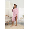 Ekouaer Long Sleeve Nightgowns for Women Henley Sleepshirts with Pockets(Pink Floral)
