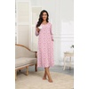 Ekouaer Long Sleeve Nightgowns for Women Henley Sleepshirts with Pockets(Pink Floral)