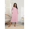 Ekouaer Long Sleeve Nightgowns for Women Henley Sleepshirts with Pockets(Pink Floral)