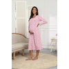 Ekouaer Long Sleeve Nightgowns for Women Henley Sleepshirts with Pockets(Pink Floral)