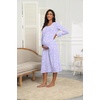 Ekouaer Long Sleeve Nightgowns for Women Henley Sleepshirts with Pockets(Purple Floral)