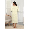 Ekouaer Long Sleeve Nightgowns for Women Henley Sleepshirts with Pockets(Yellow Floral)
