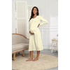 Ekouaer Long Sleeve Nightgowns for Women Henley Sleepshirts with Pockets(Yellow Floral)