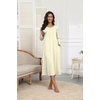 Ekouaer Long Sleeve Nightgowns for Women Henley Sleepshirts with Pockets(Yellow Floral)