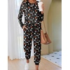 Ekouaer Pajamas for Women Comfy Long Sleeve Jogger Set Lounge Pjs Set(Black Halloween)