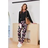 Ekouaer Pajamas for Women Comfy Long Sleeve Jogger Set Lounge Pjs Set(Black Pink Hearts)