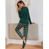 Ekouaer Pajamas for Women Comfy Long Sleeve Jogger Set Lounge Pjs Set(Green Red Plaid)