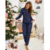 Ekouaer Pajamas for Women Comfy Long Sleeve Jogger Set Lounge Pjs Set(Navy Blue Christmas)