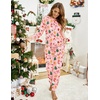 Ekouaer Pajamas for Women Comfy Long Sleeve Jogger Set Lounge Pjs Set(Pink Christmas)