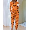 Ekouaer Pajamas for Women Comfy Long Sleeve Jogger Set Lounge Pjs Set(Pumpkin Halloween)