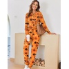 Ekouaer Pajamas for Women Comfy Long Sleeve Jogger Set Lounge Pjs Set(Pumpkin Halloween)