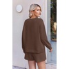 Ekouaer Women’s Lounge Sets Pajamas 2026 Fall Long Sleeve Top&Shorts XS-XXL(Brown)